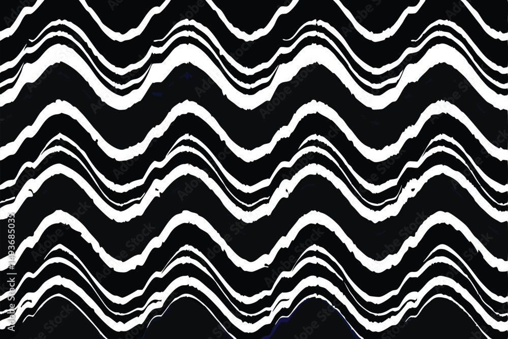 Poster abstract wave pattern design in black and white suitable for various applications
