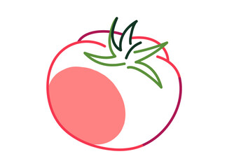 Tomato isolated on white background. Minimalist vector illustration of vegetable