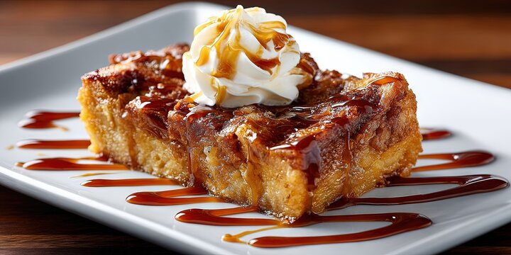 photo of delicious bourbon bread pudding 