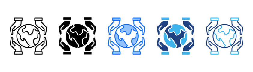 Surrounding Icon Set With Multiple Style Collection 