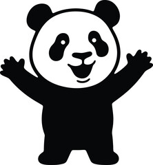 Cheerful Panda Illustration for Kids, Happy Panda Graphic for Children Book