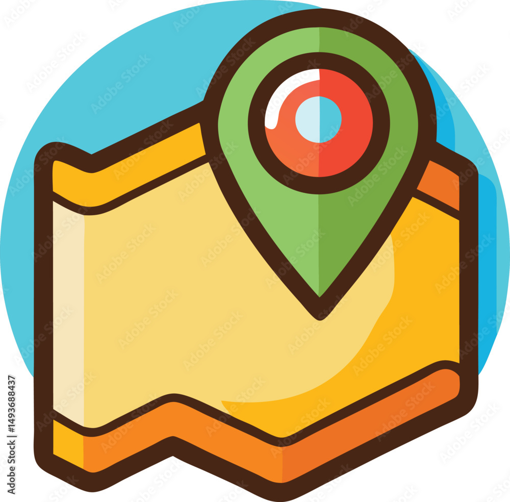 Aufkleber colorful location map pin illustration with transparency for versatile design projects