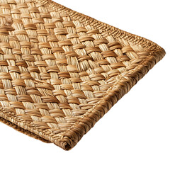 Elegant Minimalist Straw Beach Mat with a Classic W Isolated on Transparent Background