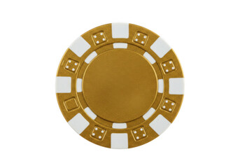 Naklejka premium Gold casino chip isolated on transparent background