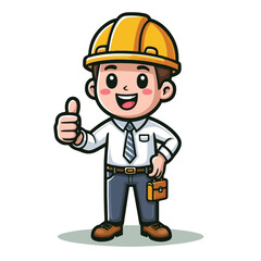 vector design of a worker smiling