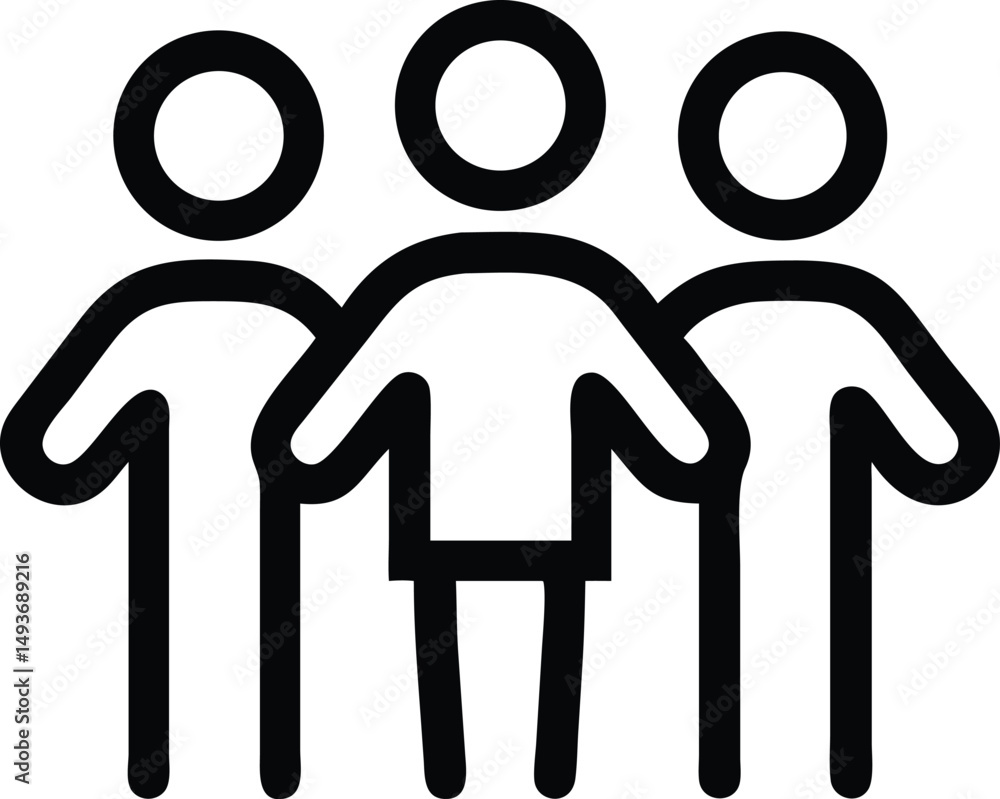 Aufkleber diverse community vector silhouette design representing unity and inclusion on white