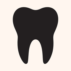 Teeth Silhouette Isolated Vector Icon On White Background. 