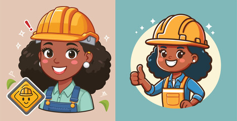 vector design of a worker smiling