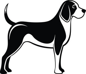 Beagle dog silhouette, beagle dog illustration