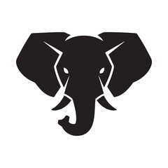 Front View Elephant Head Silhouette