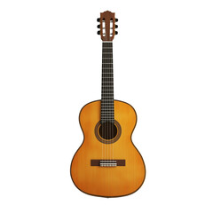 Fototapeta premium Natural finish acoustic guitar. PNG image, transparent background