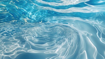 Cerulean water wave, unspoiled natural spiral pattern texture background, conceptual photography