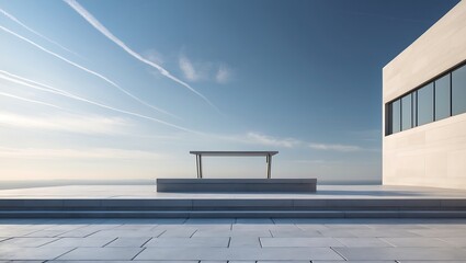 Minimalist Concrete Architecture Serene Outdoor Stage Design
