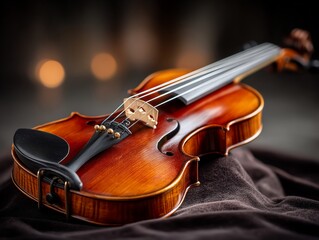 Fototapeta premium A glowing violin rests serenely