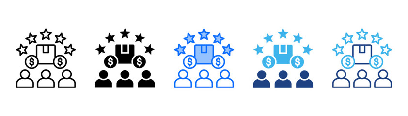 Sales Team Icon Set With Multiple Style Collection 