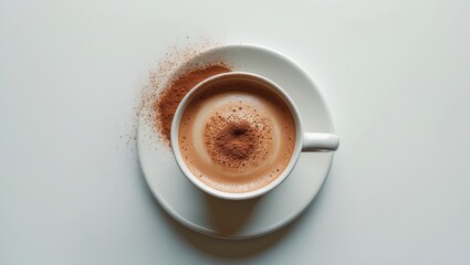 Fototapeta premium Cappuccino set against a background