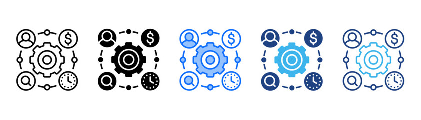 Resources Icon Set With Multiple Style Collection 