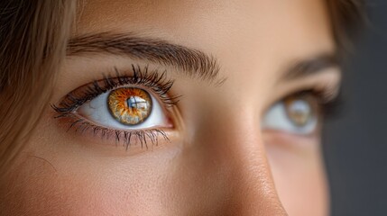 Obraz premium Amber Eyes Gaze into the Distance