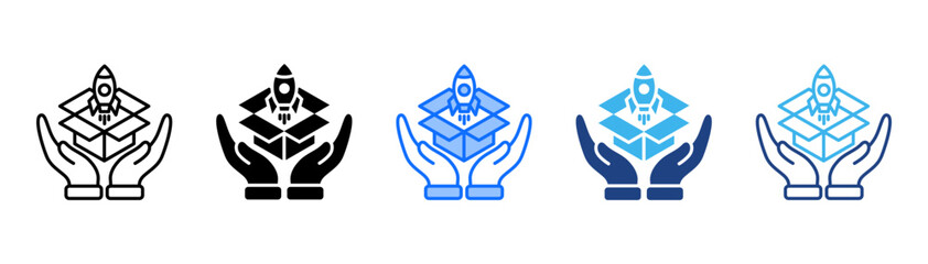 Product Launch Icon Set With Multiple Style Collection 