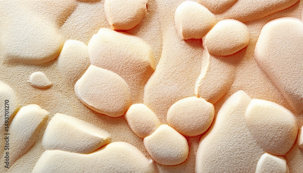 Poster textured peach toned abstract pattern with soft sculpted curves and organic forms for modern web des
