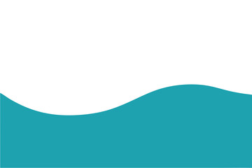 Abstract turquoise wave element with transparent background suitable for design