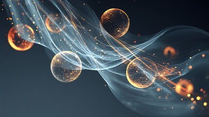Tech Sphere with Golden Glow – Dynamic Flow