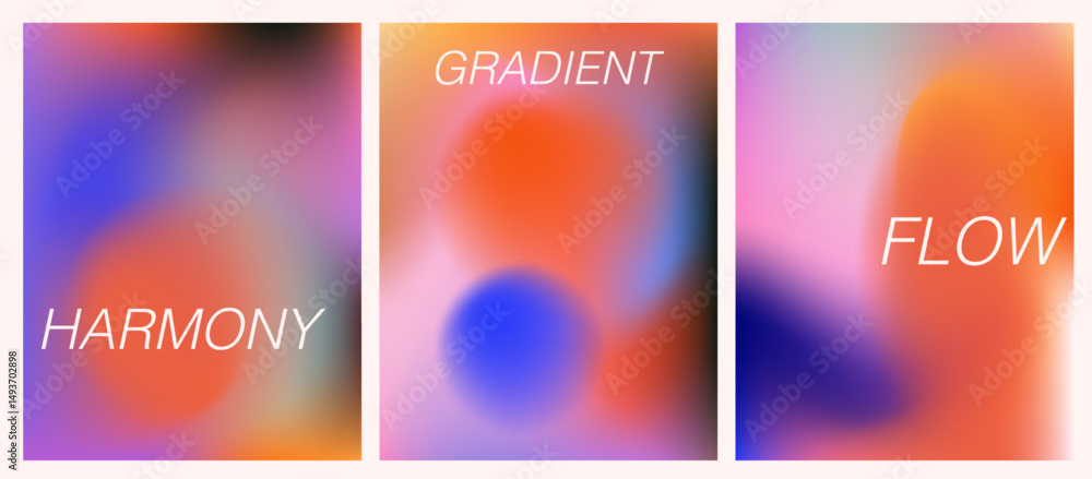 Poster Modern gradient vector art with soft blur effects and fluid color blends. The abstract composition in this style offers a sense of depth and aura, making it suitable for stylish branding or screens.