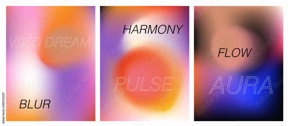 Poster modern gradient vector art with soft blur effects and fluid color blends. the abstract composition i
