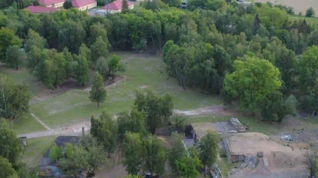 Aerial View of Countryside Fields Near Služovice, Opava &ndash; Former Military Area