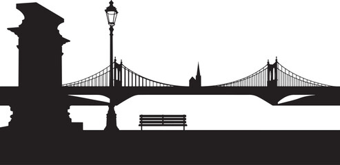 Obraz premium London Bridge Silhouette A Timeless Icon of British Architecture and Urban Landscape