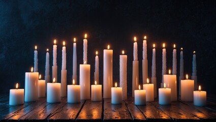Flickering candles amidst the darkness