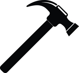 Hammer  silhouette, hammer isolated on white