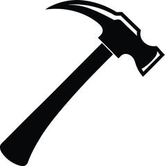 Hammer  silhouette, hammer isolated on white