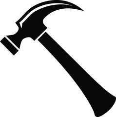 Hammer  silhouette, hammer isolated on white