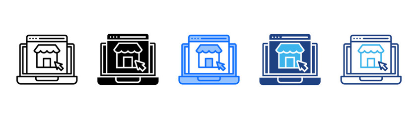 E-Commerce Icon Set With Multiple Style Collection 