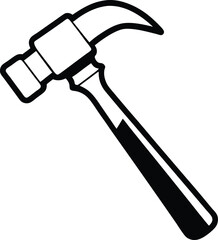 Hammer  silhouette, hammer isolated on white