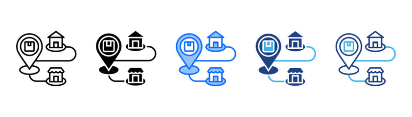 Tracking Icon Set With Multiple Style Collection 