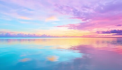 Obraz premium Pastel sunset over calm ocean