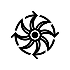 Rotating Blades Icon – Mechanical Motion Symbol Vector

