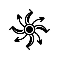 abstract Propeller Blade Icon , Spinning Fan Blades Silhouette Vector