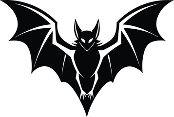 Obraz premium Bat flying silhouette, bat isolated on white