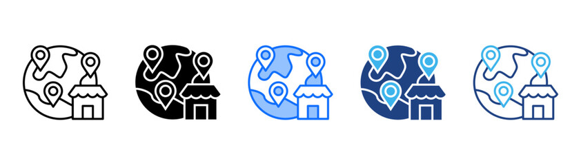 Market Positioning Icon Set With Multiple Style Collection 