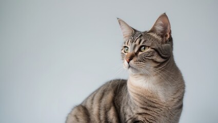 Obraz premium American Shorthair cat against a white backdrop