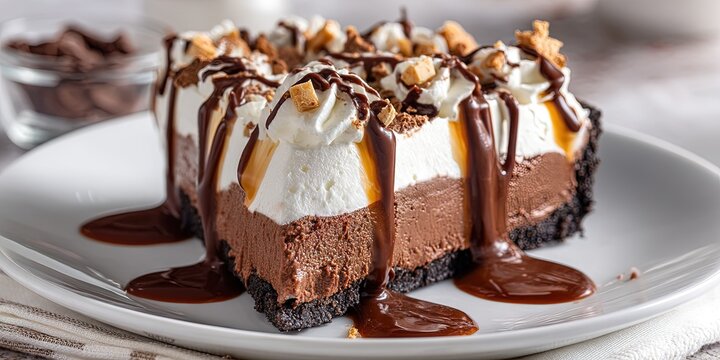 photo of delicious mississippi mud pie 