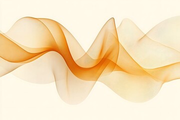 Abstract orange waves on white background