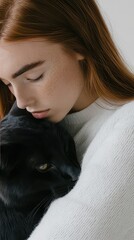 girl with cat