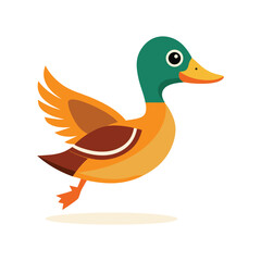 Illustration of Ducks in Flight Stylized Artwork of Flying Ducks