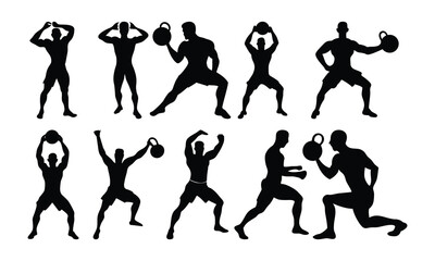 Silhouettes of athletes running, playing football, basketball, and tennis in action, showcasing men and women in sport