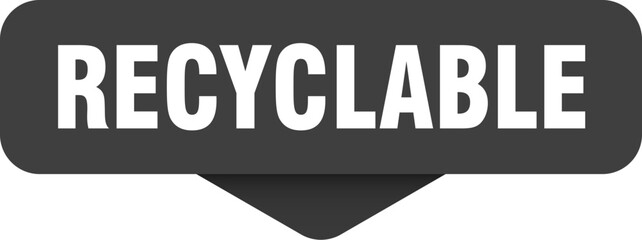 recyclable sticker. recyclable sign on transparent background