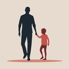 Silhouette of father and son